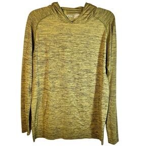 ZYIA Active Mens M Green Performance Hoodie Pullover Shirt Stretch Long Sleeve